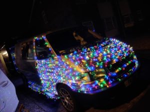 VW Christmas Light Vans