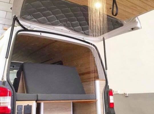 Camper Tail Lift Shower Addition